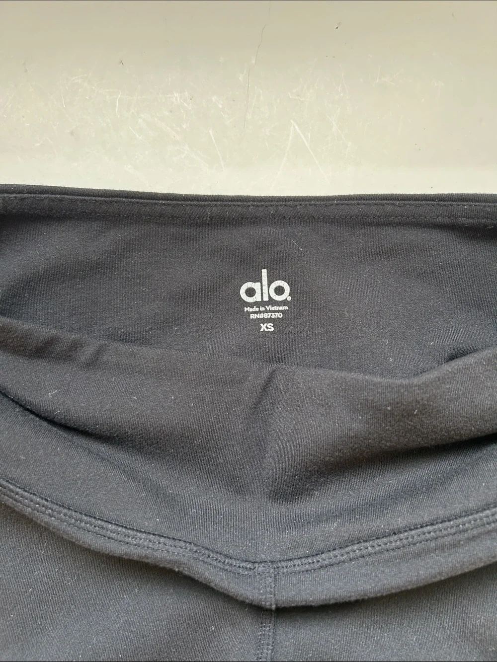 Alo Moto Ribbed Panel Black Leggings XS
